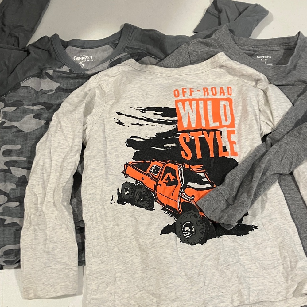 Gray and Orange Off-Road Wild Style Kids Shirt